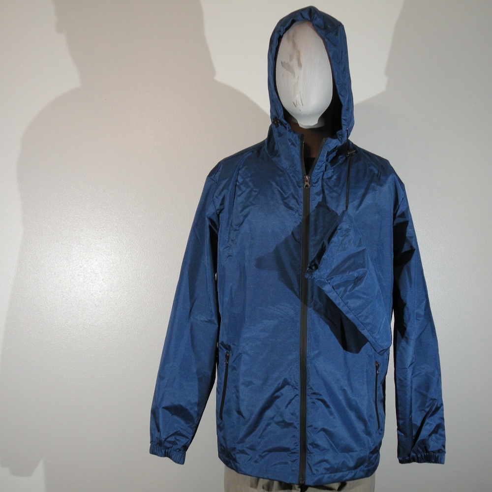 Packable Waterproof Blue Windbreaker Jacket - L - image 1